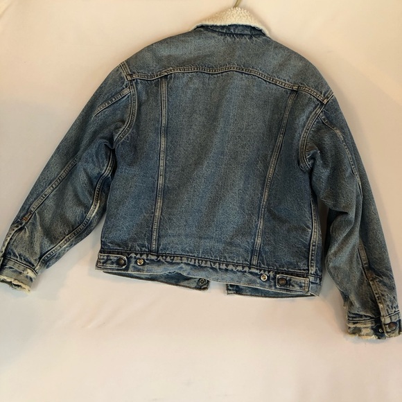 Vintage 80’s 90’s Levi’s Sherpa Denim Truckers Jacket Size M - Picture 2 of 8